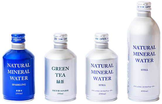ナチュラルミネラルウォーター・緑茶・炭酸水ボトル缶
